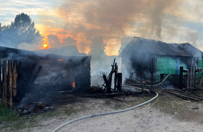 В населённом пункте Нечунаевский во время пожара пострадали два человека