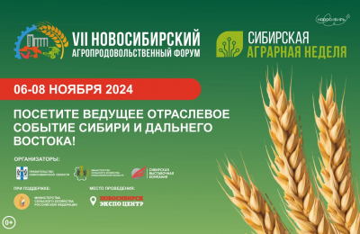 С 6 по 8 ноября 2024 года в Новосибирске будет проходить VII Новосибирский агропродовольственный форум